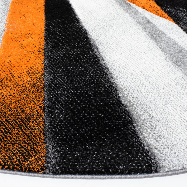 Orren Ellis Topton Abstract Gray/Orange Area Rug & Reviews Wayfair